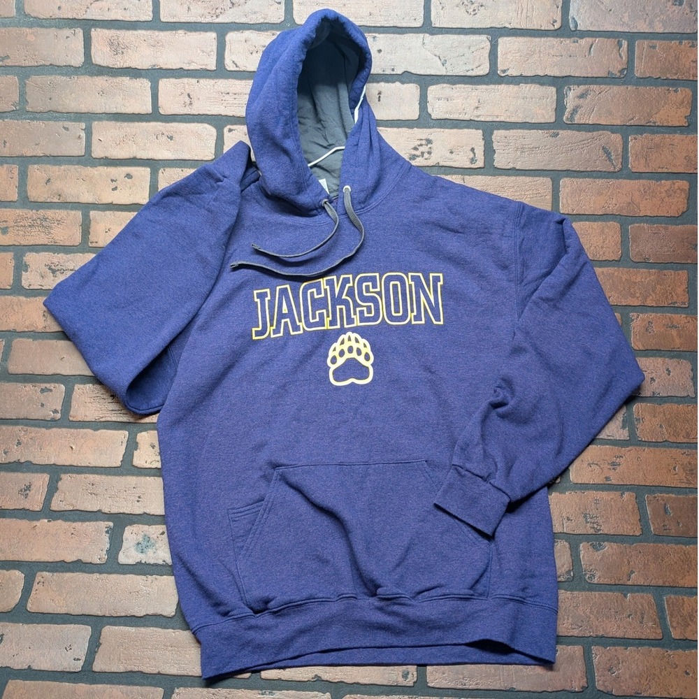 Fruit of the Loom Sofspun Jackson HS Polar Bears Purple Hoodie Sweatshirt Size L